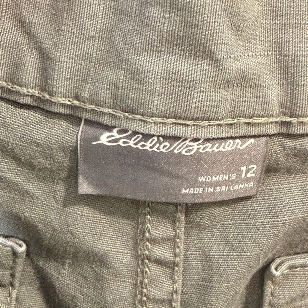 Eddie Bauer Hiking Ripstop Utility Short 5" Outdoor (12) Olive Cotton Stretch - Picture 4 of 12